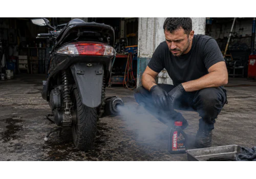 Proč motocykl kouří po výměně oleje
