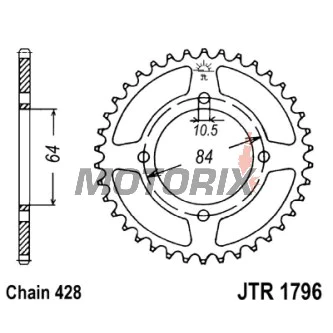 Zadní rozeta -JT- JTR1796,51, 51 zubů, ocelový, Suzuki RV 125 2002-2016