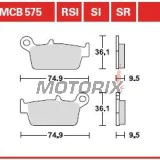 Brzdové destičky -TRW- MCB575, CPI Sahel 125, Gas Gas EC/FSE/FSR/MC/SM 125-515cc, Honda CR/CRM/XR 50-650cc, Kawasaki KDX/KLX/KX 125-500cc, Suzuki DR-Z/RM 125-400cc, Yamaha WR/YZ 125-426cc