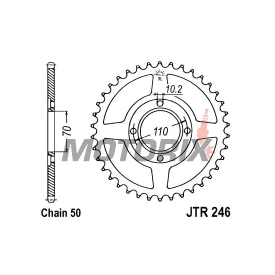 Zadní rozeta -JT- JTR246,35, 35 zubů, ocelový, Honda CB 250 1977-1981, CB 400 1978-1983, CM 400 1978-1981