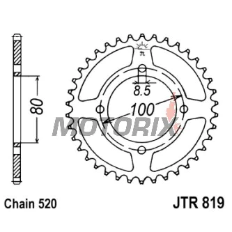 Zadní rozeta -JT- JTR819,47, 47 zubů, ocelový, Suzuki GSX 250 1979-1982, RG (RGV) 250 1983-1984