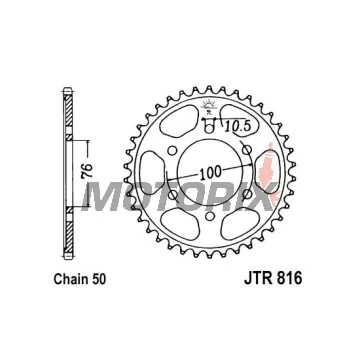 Zadní rozeta -JT- JTR816,46, 46 zubů, ocelový, Suzuki GSF 1200 1995-2005, GSX 1200 1999-2001, GSX 550 1983-1987, GSX 750 1998-2003, GSX-R 1100 1995-1998, GSX-R 750 1992-1995, GT 750 1974-1975, RF 900 1994-2000