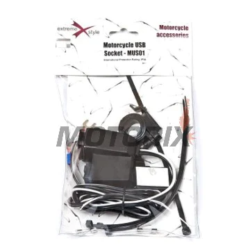 USB adaptér se zapalovačem -4 RIDE- 12V, 2.1A, s držák pro řídítka 22mm - univerzální