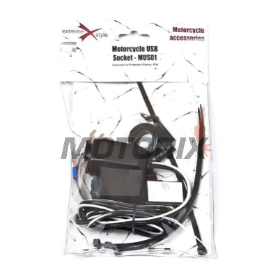 USB adaptér se zapalovačem -4 RIDE- 12V, 2.1A, s držák pro řídítka 22mm - univerzální