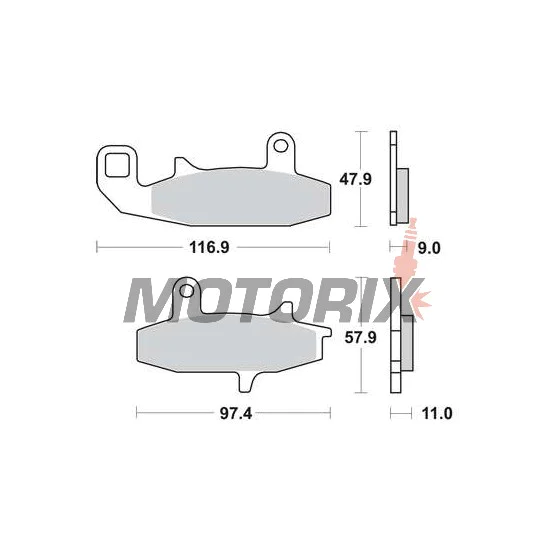 Brzdové destičky -TRW- MCB597, Honda VTZ250 Xelvis, Suzuki DR650/650R/RS/RSE/RE/SE, DR750S-800S Big (1988-1996)