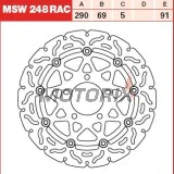 Brzdový kotouč -TRW- MSW248RAC, 290mm, Suzuki GSF 650/650S/650A Bandit (2005-2006)/GSX 750F (2003-2006)/M 1500 Intruder (2009-2012)/SV 650/650S (2003-2009)/VLR 1800R/1800RT Intruder (2008-2013)/VZ 1500 Intruder (2009-2013)