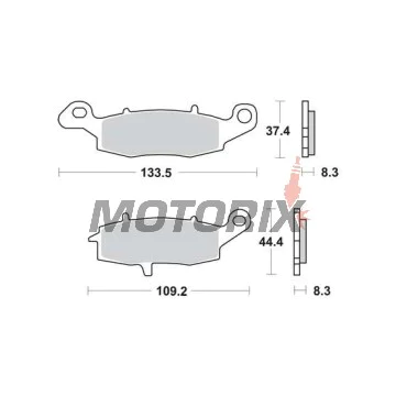 Brzdové destičky -TRW- MCB681SH, Kawasaki ER-6F/ER-6N, Versys 650, VN/Vulcan, W650/W800, Z750/ZR-7; Suzuki V-Strom, SV650, GS500, Bandit, Intruder/VanVan (1995-2020)