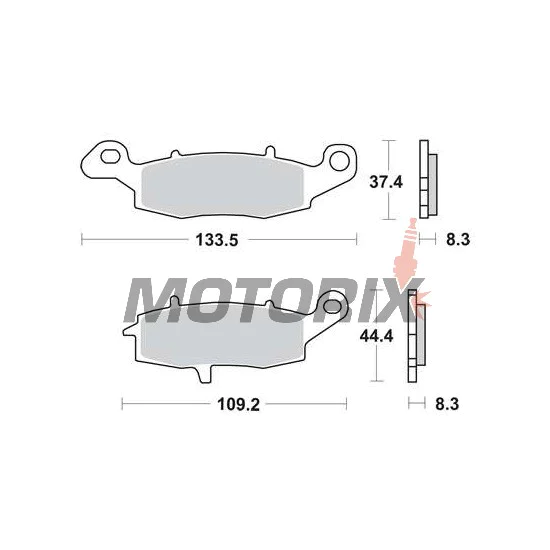 Brzdové destičky -TRW- MCB681SH, Kawasaki ER-6F/ER-6N, Versys 650, VN/Vulcan, W650/W800, Z750/ZR-7; Suzuki V-Strom, SV650, GS500, Bandit, Intruder/VanVan (1995-2020)