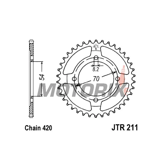 Zadní rozeta -JT- JTR211,40, 40 zubů, ocelový, Honda C 50 1992-1997, C 90 1981, 1984-2000, 2002
