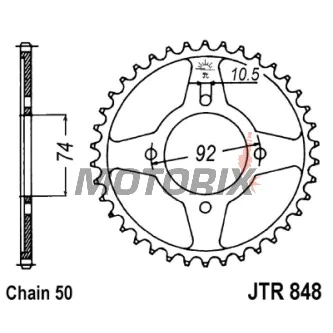 Zadní rozeta -JT- JTR848,37, 37 zubů, ocelový, Yamaha RD 350 1974-1975