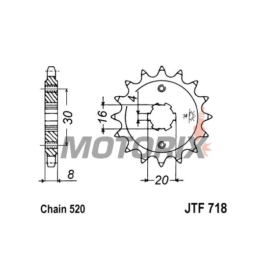 Přední pastorek -JT- JTF718,13, 13 zubů, Cagiva WMX 125 1989-1992, WMX 250 1987-1988, Husqvarna CR 125 1990-1994, WR 125 1990-1994, WR 250 1990-1991