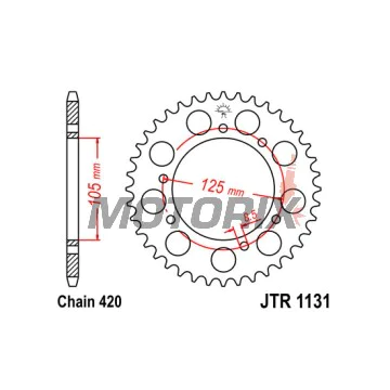 Zadní rozeta -JT- JTR1131,45, 45 zubů, ocelový, Aprilia RX 50 2006-2017, SX 50 2006-2011, Derbi R-DRD 50 2004-2005, Senda 50 2000-2014, 2018, Gas Gas Rookie 50 2002-2005, Gilera RCR 50 2003-2007, 2011-2014, SMT 50 2003-2006
