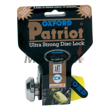 Zámek brzdového kotouče -OXFORD- Patriot 14mm, žlutý