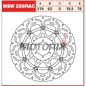 Brzdový kotouč -TRW- MSW258RAC, 310mm, Honda CB 1100SF (2000-2003)/CBR 1100XX Blackbird (1999-2008)