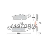 Brzdové destičky -TRW- MCB757SI, Kawasaki Brute Force 650, KFX 450R/700 V-Force, KVF/Prairie 650-700; Suzuki LT-V 700 Twin Peaks, Polaris Ranger RZR 800