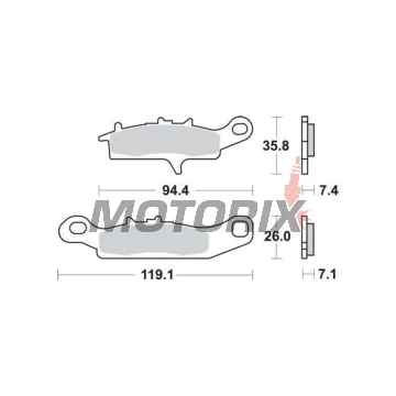 Brzdové destičky -TRW- MCB757SI, Kawasaki Brute Force 650, KFX 450R/700 V-Force, KVF/Prairie 650-700; Suzuki LT-V 700 Twin Peaks, Polaris Ranger RZR 800