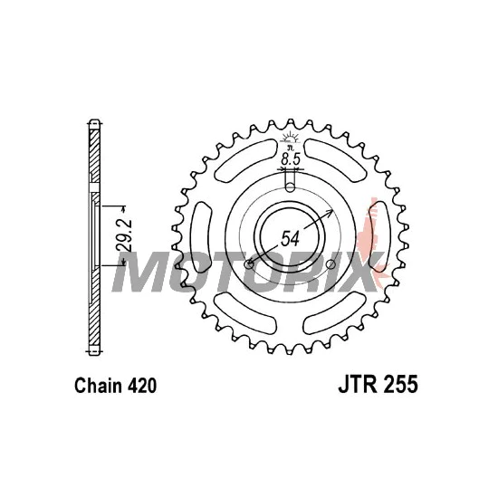 Zadní rozeta -JT- JTR255,40, 40 zubů, ocelový, Honda Z 50 1986