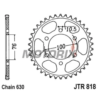 Zadní rozeta -JT- JTR818,42, 42 zubů, ocelový, Suzuki GS 1000 1978-1982, GS 1100 1980-1986, GSX 1100 1980-1987