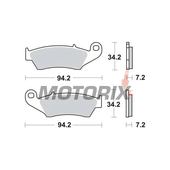 Brzdové destičky -TRW- MCB669SI, Aprilia MXV/RXV, Beta RR, Gas Gas EC/FSE/FSR/MC, Honda CR/CRF/XR/XL, Kawasaki KDX/KLX/KX, Suzuki DR-Z/RM/RM-Z, Yamaha WR/YZ/XT (1993-2020)