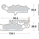 Brzdové destičky -TRW- MCB758SI, Kawasaki Brute Force/Prairie 650-700, KFX 450R & 700 V-Force, Suzuki LT-V 700 Twin Peaks, Polaris Ranger RZR 800, Suzuki RM85/RM85L