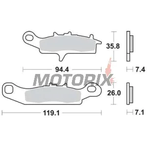 Brzdové destičky -TRW- MCB758SI, Kawasaki Brute Force/Prairie 650-700, KFX 450R & 700 V-Force, Suzuki LT-V 700 Twin Peaks, Polaris Ranger RZR 800, Suzuki RM85/RM85L