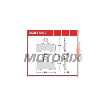 Brzdové destičky -TRW- MCB813SV, Harley-Davidson Softail Fat Boy, Deluxe, Rocker/Rocker C, Dyna Super Glide Custom, Fat Bob, Low Rider, Wide Glide, Softail Standard/Custom 1584 (2008-2011)