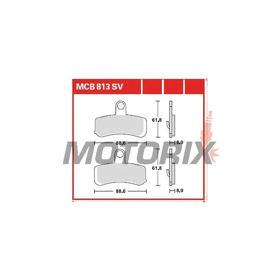 Brzdové destičky -TRW- MCB813SV, Harley-Davidson Softail Fat Boy, Deluxe, Rocker/Rocker C, Dyna Super Glide Custom, Fat Bob, Low Rider, Wide Glide, Softail Standard/Custom 1584 (2008-2011)