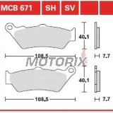 Brzdové destičky -TRW- MCB671SH, Aprilia Pegaso 650, BMW F 800 GS, Ducati Scrambler 800, Honda NX Dominator 650, KTM Adventure 990, Moto Guzzi California 1100, Triumph Rocket III 2300, Yamaha XT 660R (1976-2020)