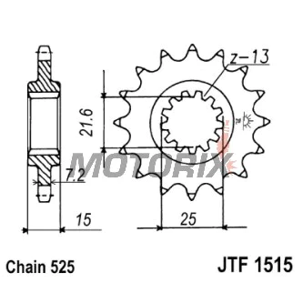 Přední pastorek -JT- JTF1515,14, 14 zubů