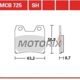 Brzdové destičky -TRW- MCB725, Yamaha FZS Fazer, XJR 1300/SP/Racer - 1000-1300cc, 2001-2016