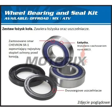 Sada ložisek kola -ALL BALLS- Aprilia RXV 450/550 2006-2011, SXV 450/550 2006-2011, BMW G 450 2007-2010, Husqvarna TC 85 2014-2017, Kawasaki KLX 450 2008-2009, KX 125 2003-2005, KX 250 2003-2020, KX 450 2006-2019