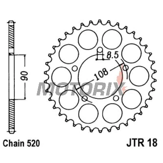 Zadní rozeta -JT- JTR18,39, 39 zubů, ocelový, MZ/MUZ Skorpion 660 1995-1999