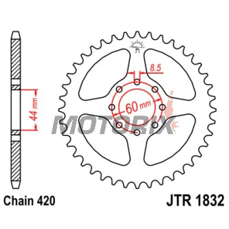 Zadní rozeta -JT- JTR1832,52, 52 zubů, ocelový, Yamaha DT 50 1999-2002