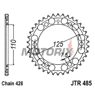 Zadní rozeta -JT- JTR485,46, 46 zubů, ocelový, Gilera Coguar 125 2001