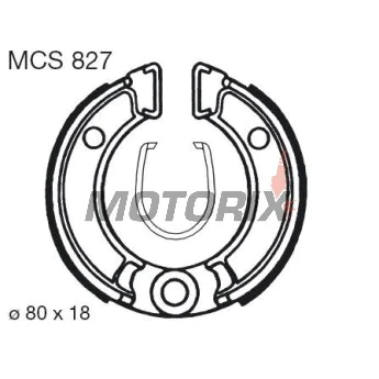 Brzdové čelisti -TRW- MCS827, 80x18mm, Honda NB50 Melody NC50 Express ND50 Melody NE50 Vision NP50 Melody Mini NX50 Caren QR50 XR50R Monkey Z/ZB50 Peugeot ST50 STL50 Suzuki DR-Z70 Yamaha TT-R50/50E