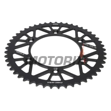 Zadní rozeta -JT- JTA897,49BLK, 49 zubů, černý, hliníkový, Husaberg FC 350 1996, FC 400 1996-1999, FC 450 2004-2006, FC 501/600 2000, FC 550 2003-2008, FE 250 2013-2014, FE 350 1996, 2013, FE 390 2010-2012, FE 400 2000-2003, FE 450 2004-2014