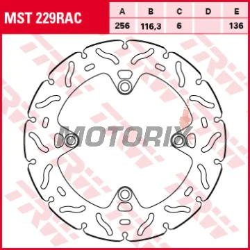 Brzdový kotouč -TRW- MST229RAC, 256mm, Honda CRF Africa Twin 1000L/1100L (2015-2022)