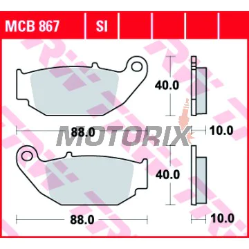 Brzdové destičky -TRW- MCB867SI, Honda MSX/Grom 125