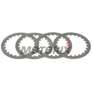 Sada ocelových spojkových lamel -TRW- MES317-4, Aprilia AF1 50, Classic 50, MX 50/SM, Pegaso 50, RS 50, RX 50, červený Rose 50, Tuono 50 (1988-2010); Beta RR 50 Enduro (2006-2008); Rieju MRX/RS-1/RS-2/SMX/Tango 125 (1996-2007); Yamaha DT80