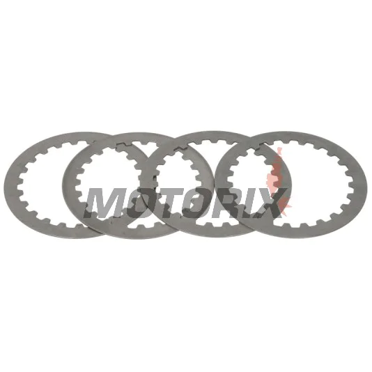 Sada ocelových spojkových lamel -TRW- MES317-4, Aprilia AF1 50, Classic 50, MX 50/SM, Pegaso 50, RS 50, RX 50, červený Rose 50, Tuono 50 (1988-2010); Beta RR 50 Enduro (2006-2008); Rieju MRX/RS-1/RS-2/SMX/Tango 125 (1996-2007); Yamaha DT80
