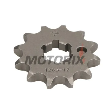 Přední pastorek -JT- JTF1263,12, 12 zubů, Suzuki TF 100/185 1981, TF 125 1979-2011, Yamaha AG 200 1984-2006, RD 125 1982-1987, RT 180 1990-1998, SR 125 1992-2003, TZR 125 1987-1993, XT 125 2005-2007, XT 225 1992-2007, XTZ 125 2002-2004