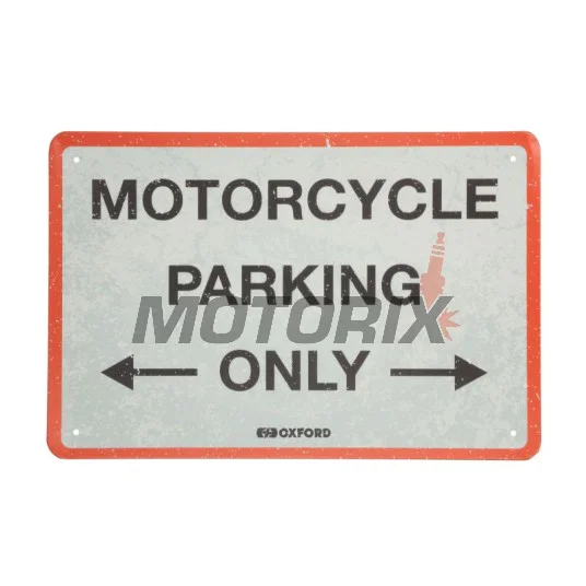 Garážová cedule -OXFORD- Motorcycle parking only, 200x300mm