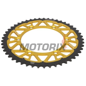 Zadní rozeta -JT- JTX460,49GLD, 49 zubů, zlatý, hybridní, Kawasaki KDX 200 1983-1985, 1987-2006, KDX 220 1997-2005, KDX 250 1991-1994, KH 100 1984-1992, KH 125 1983-1998, KLX 250 1991-2000, 2006-2020, KLX 300 1997-2007, KLX 450 2008-2020