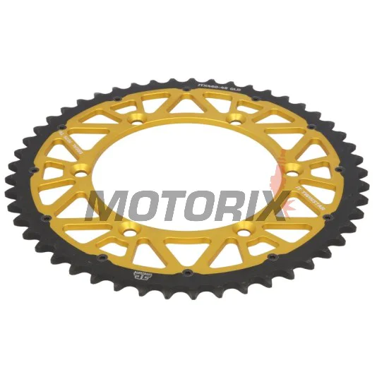 Zadní rozeta -JT- JTX460,49GLD, 49 zubů, zlatý, hybridní, Kawasaki KDX 200 1983-1985, 1987-2006, KDX 220 1997-2005, KDX 250 1991-1994, KH 100 1984-1992, KH 125 1983-1998, KLX 250 1991-2000, 2006-2020, KLX 300 1997-2007, KLX 450 2008-2020