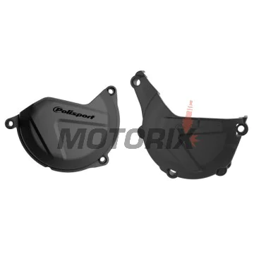 Sada chráničů víka spojky a víka statoru -POLISPORT- černé, HUSQVARNA FE; KTM EXC, XC-W 450/500/501 2013-2016