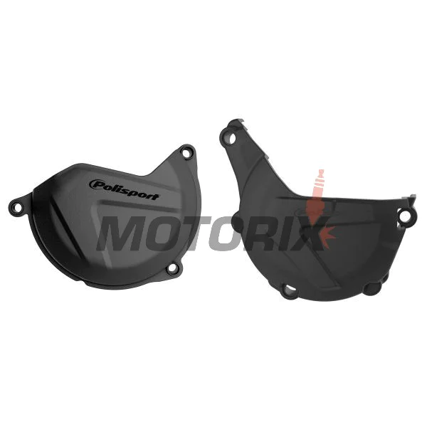Sada chráničů víka spojky a víka statoru -POLISPORT- černé, HUSQVARNA FE; KTM EXC, XC-W 450/500/501 2013-2016