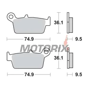 Brzdové destičky -TRW- MCB575RSI, CPI Sahel 125, Gas Gas EC/FSE/FSR/MC/SM 125-515cc, Honda CR/CRM/XR 50-650cc, Kawasaki KDX/KLX/KX 125-500cc, Suzuki DR-Z/RM 125-400cc, Yamaha WR/YZ 125-426cc