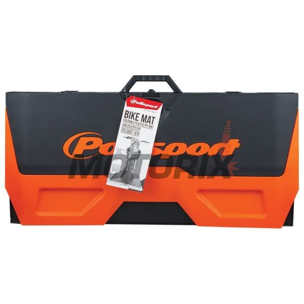 Podložka pod motocykl -POLISPORT- černý/oranžový, pogumovaný, složený