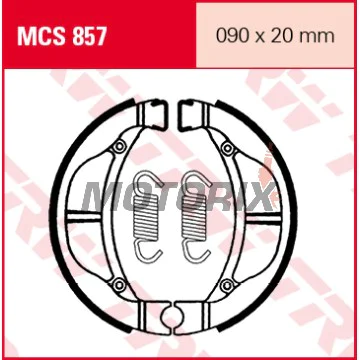 Brzdové čelisti -TRW- MCS857, 90x20mm, Kawasaki KLX 110 (2002-2018), KX 80, Suzuki RM 60 (2003-2005)