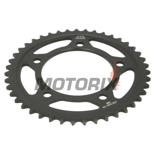 Zadní rozeta -JT- JTR1304,43ZBK, 43 zubů, černý zinek, ocelový, Honda CB 600 1998-2013, CB 650 2014-2019, CBF 500 2004-2008, CBF 600 2004-2013, CBR 600 1997-2000, 2011-2014, CBR 650 2014-2018, CBR 900 1996-1999, VT 750 1997-2007, 2010-2013